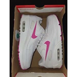 Nike Air Max‎ 90 (GS) White Laser Fuchsia Sneakers Shoes 6.5 Youth